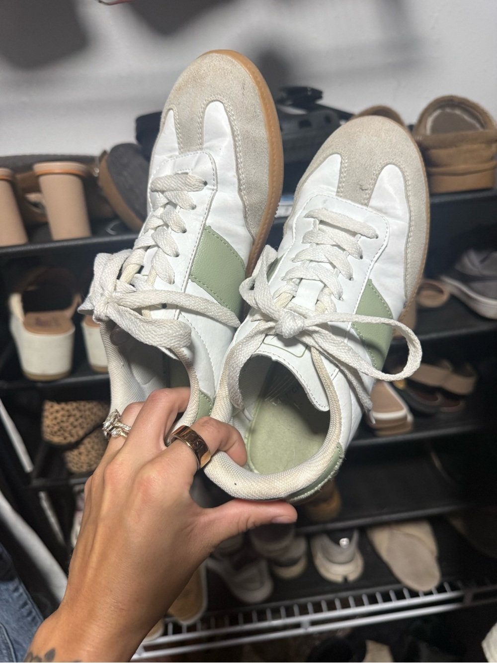 Nautica White and Light Green Retro Runner Sneakers